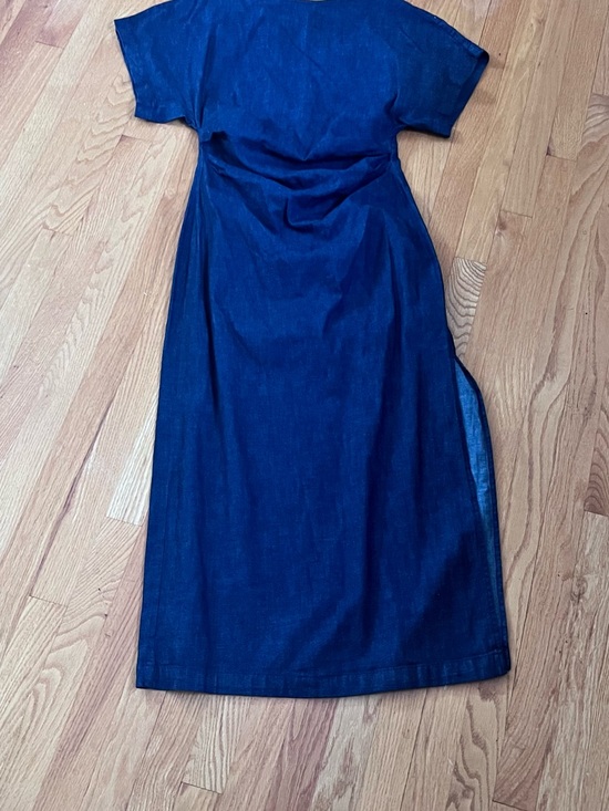 Zara Dresses & Skirts - Zara Denim Gathered Waist Women's Midi Dress